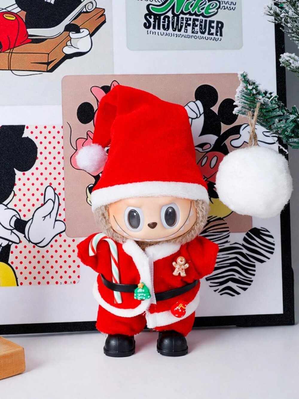 Labubu 17cm Doll Outfit – Santa Claus Suit, Belt & Boots Set, Brand New